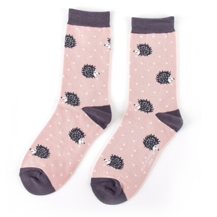 Sleepy Hedgehogs Socks Dusky Pink-0