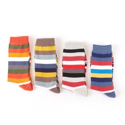 Mr Heron Thick & Thin Stripes Socks Orange-2752