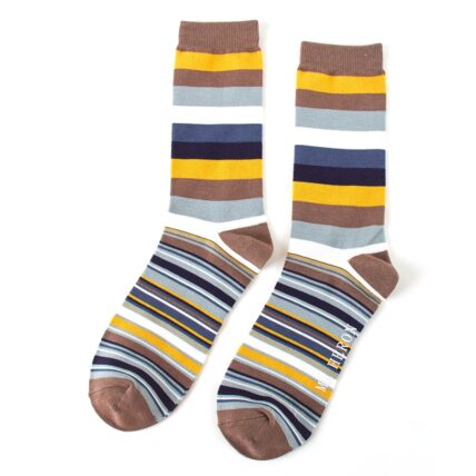 Mr Heron Thick & Thin Stripes Socks Khaki-0