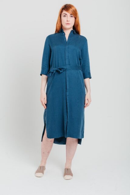Blue Long Tencel Dress-2834
