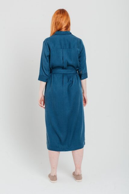Blue Long Tencel Dress-2836