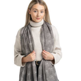 Retro Dandelions Scarf Grey-0