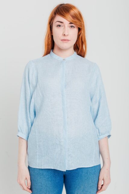 Blue Stripe Linen Shirt-0