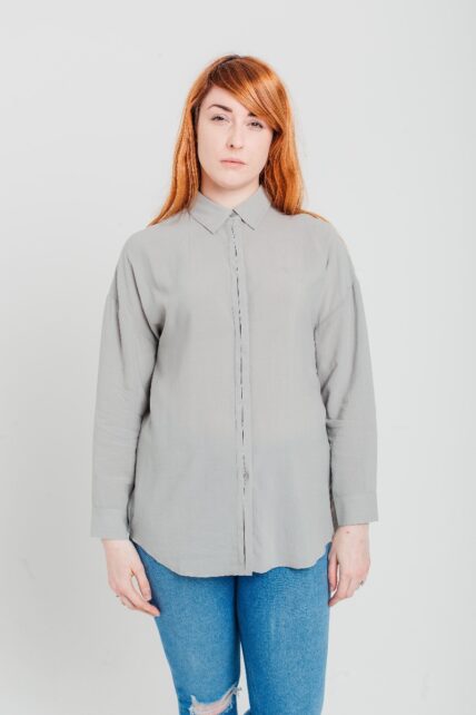 Grey Tencel Shirt-0