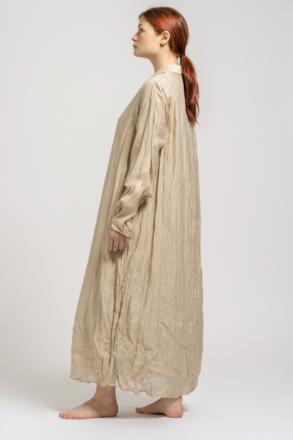 Crinkled Dress Camel-4290