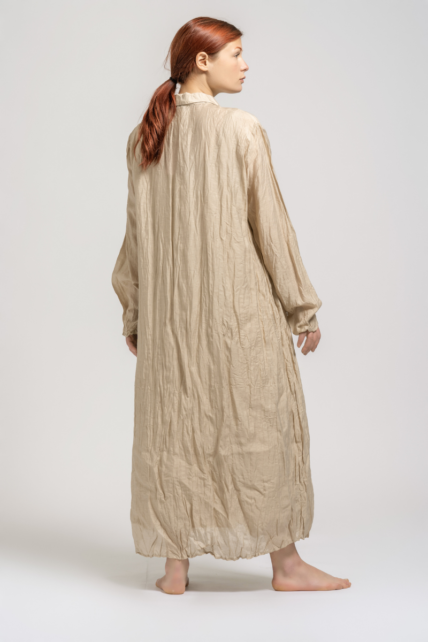Crinkled Dress Camel-4291