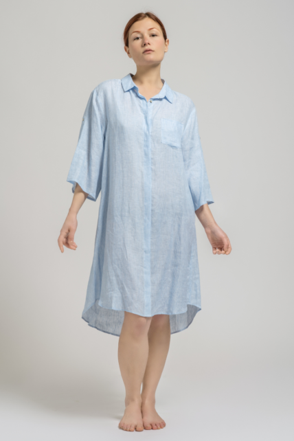 Blue Stripes Linen Dress-0