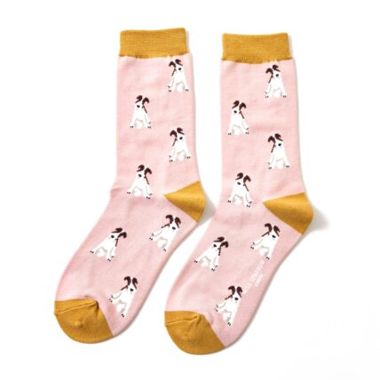 Fox Terrier Socks Dusky Pink-0