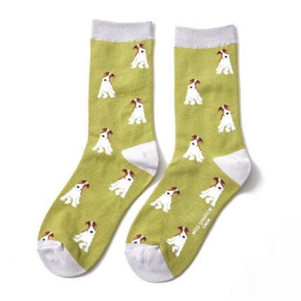 Fox Terrier Socks Olive-0