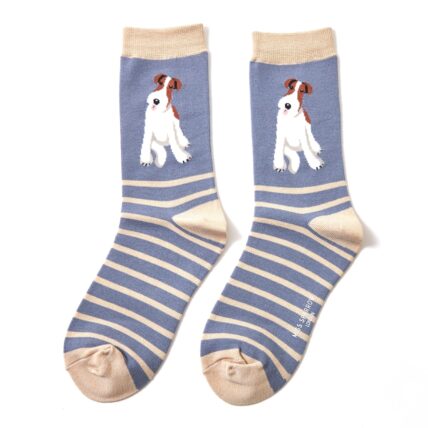 Fox Terrier Stripe Socks Blue-0