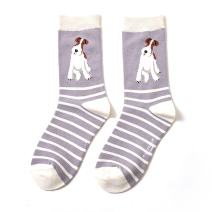 Fox Terrier Stripes Socks Light Grey-0