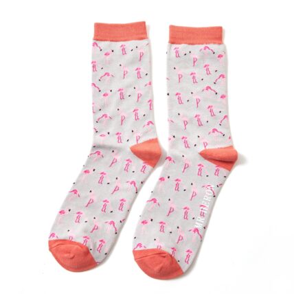 Mr Heron Wild Flamingos Socks Silver-0