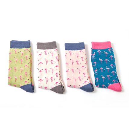 Wild Flamingos Socks Cream-2930