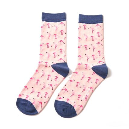 Wild Flamingos Socks Dusky Pink-0