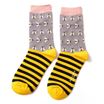Busy Bees Socks Grey-0