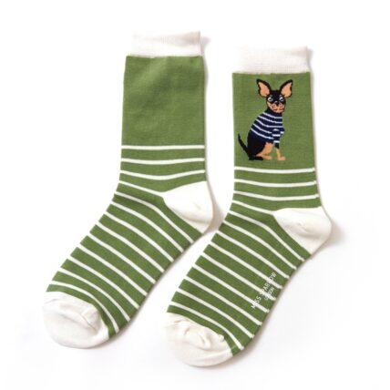 Chihuahua Stripes Socks Green-0