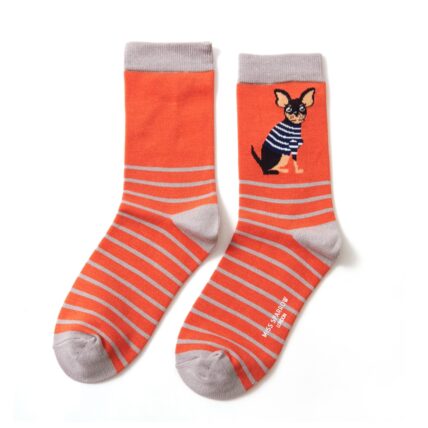 Chihuahua Stripes Socks Orange-0