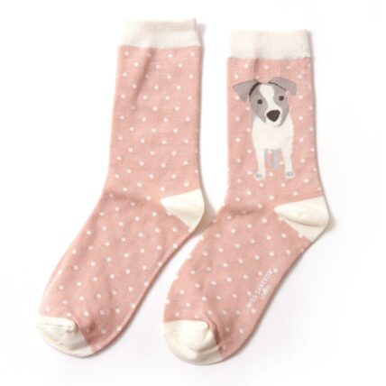 Jack Russell Pup Socks Dusky Pink-0