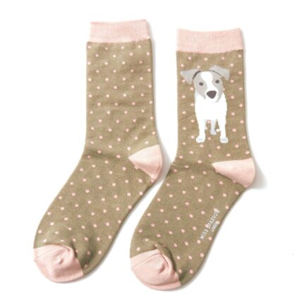 Jack Russell Pup Socks Olive-0