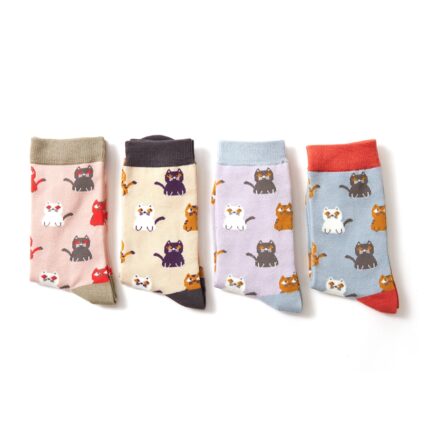 Little Kitties Socks Beige-3032