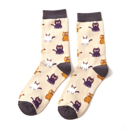 Little Kitties Socks Beige-0