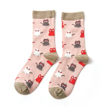 Little Kitties Socks Dusky Pink-0