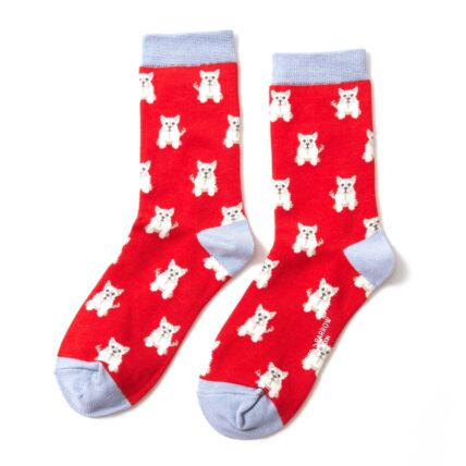 Mini Westies Socks Red-0