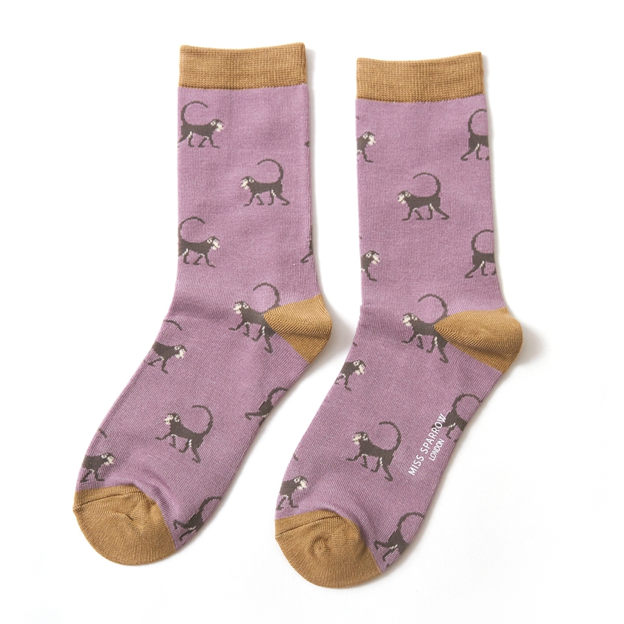 Monkeys Socks Lilac