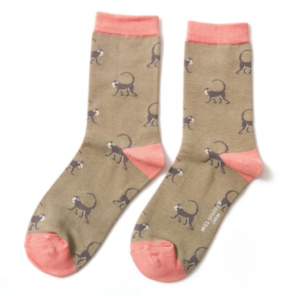 Monkeys Socks Olive-0