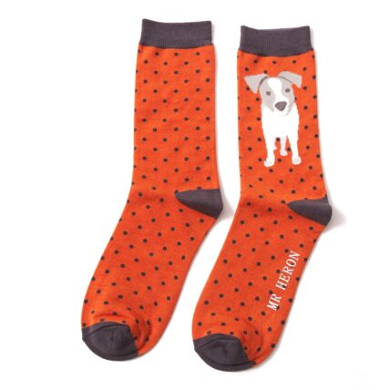 Mr Heron Jack Russell Pup Socks Orange-0