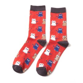 Mr Heron Little Kitties Socks Orange-0