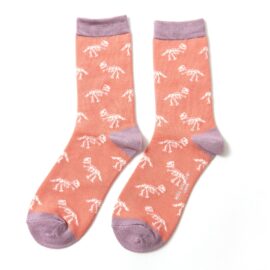 Dino Bones Socks Coral-0