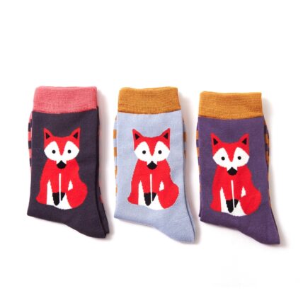 Fox & Stripes Socks Purple-3075