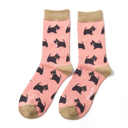 Westie Pups Socks Dusky Pink-0