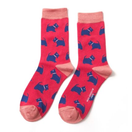Westie Pups Socks Hot Pink-0