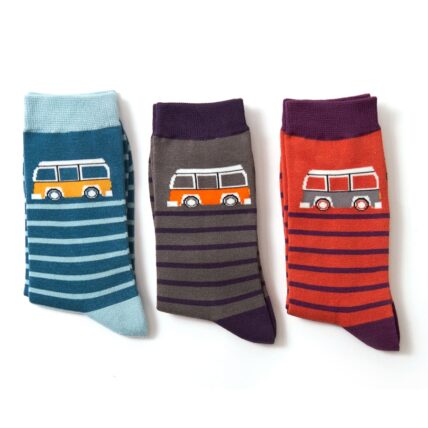 Mr Heron Camper Stripe Socks Grey-3134