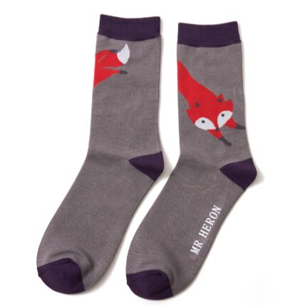 Mr Heron Leaping Fox Socks Grey-0