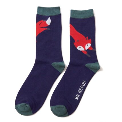 Mr Heron Leaping Fox Socks Navy-0