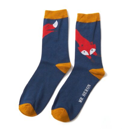Mr Heron Leaping Fox Socks Teal-0