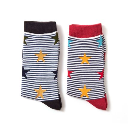 Mr Heron Stars & Stripes Socks Red-3172