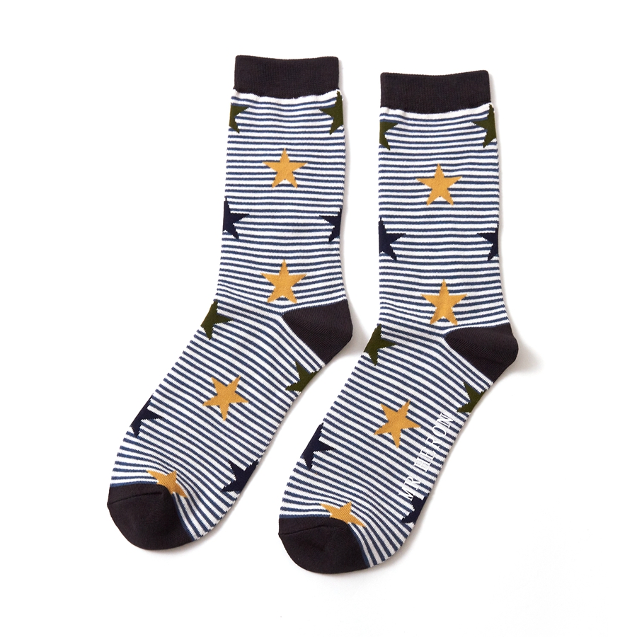 Mr Heron Stars & Stripes Socks Black