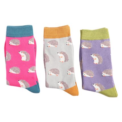 Cute Hedgehogs Socks Dusky Purple-3248