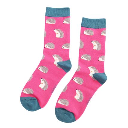 Cute Hedgehogs Socks Hot Pink-3257