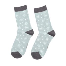 Snowflakes Socks Duck Egg-0