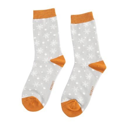 Snowflakes Socks Silver-3298