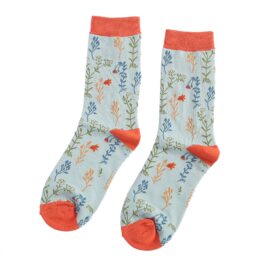 Wild Flowers Socks Duck Egg-0
