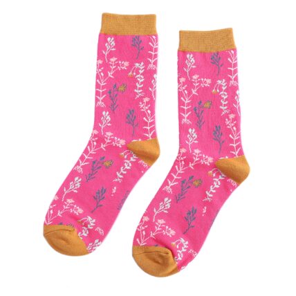 Wild Flowers Socks Hot Pink-3314