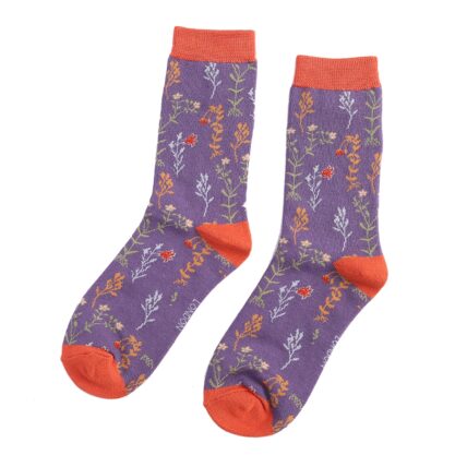 Wild Flowers Socks Purple-0