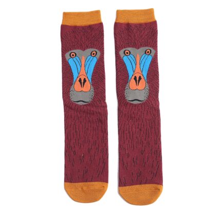 Mr Heron Baboon Socks Oxblood-3343