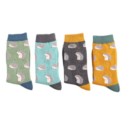 Mr Heron Cute Hedgehogs Socks Turquoise-3358